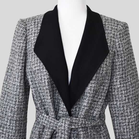 White House Black Market Women's Tweed Jacket / Blazer Gray Size 8 - Picture 4 of 8